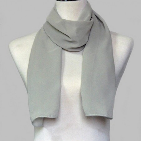 Pale grey chiffon evening scarf wrap