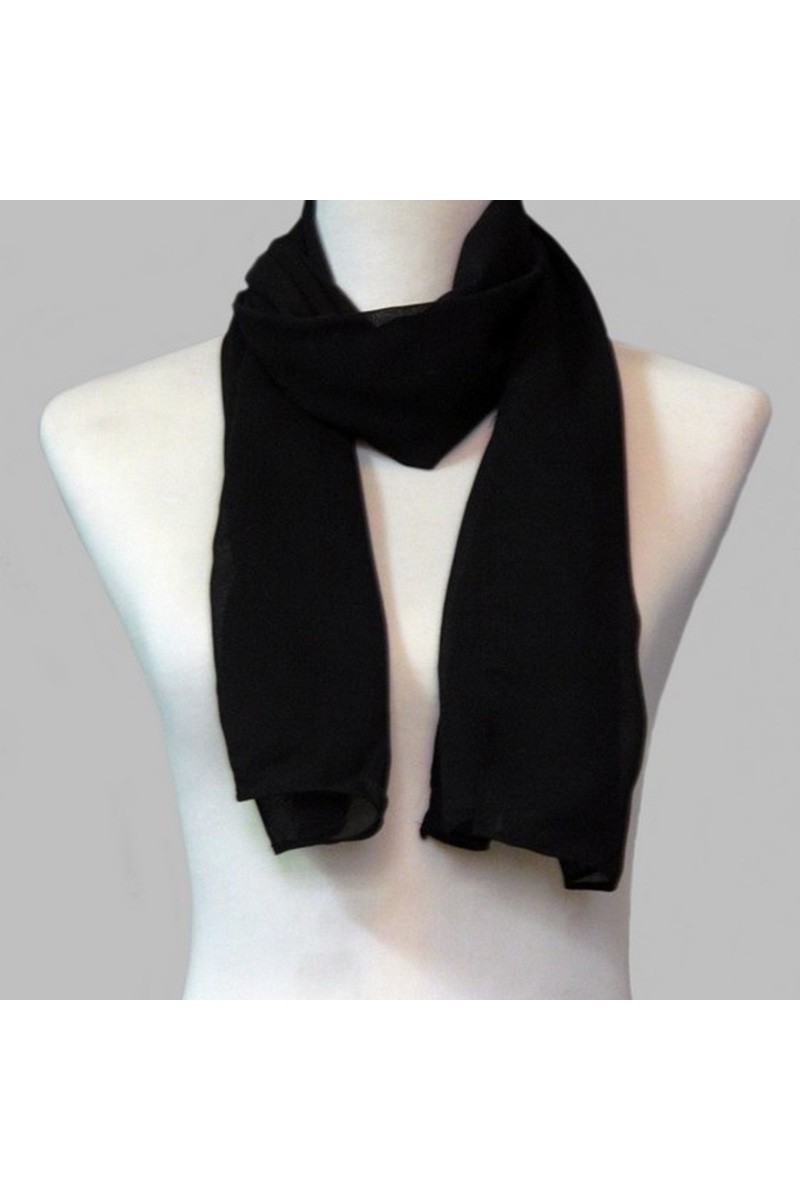 Chiffon black evening scarf for womens - Ref ETOLE15 - 01