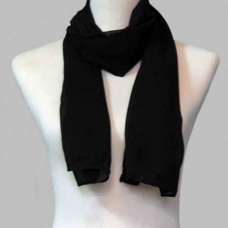 Chiffon black evening scarf for womens