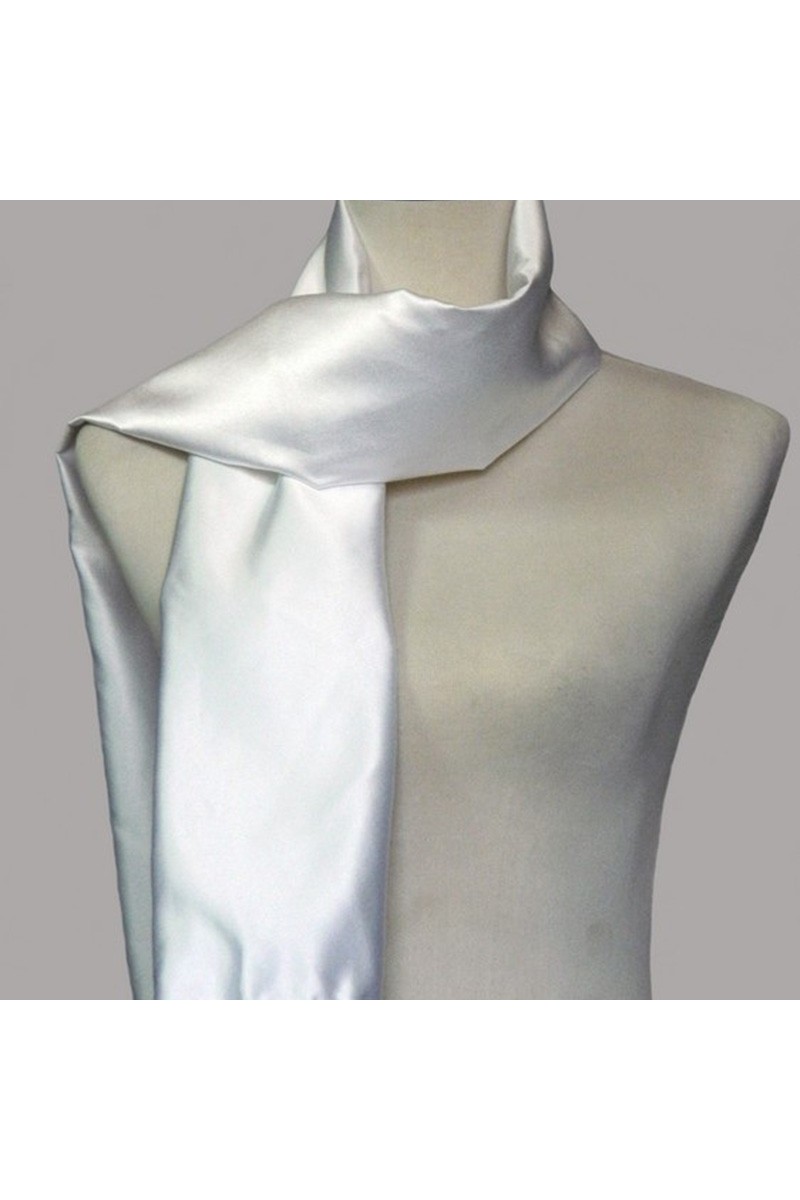 Thick satin white wedding shawl wrap - Ref ETOLE18 - 01