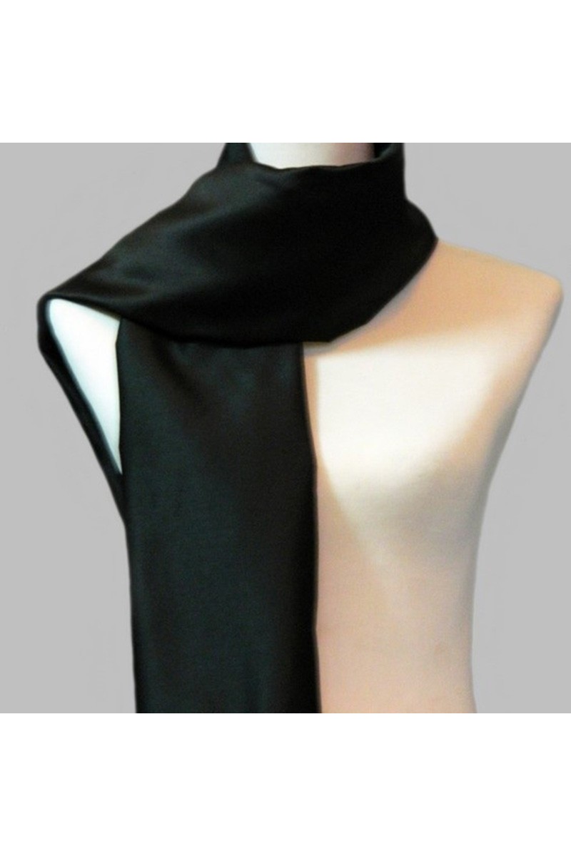Black satin beautiful scarves online - Ref ETOLE23 - 01