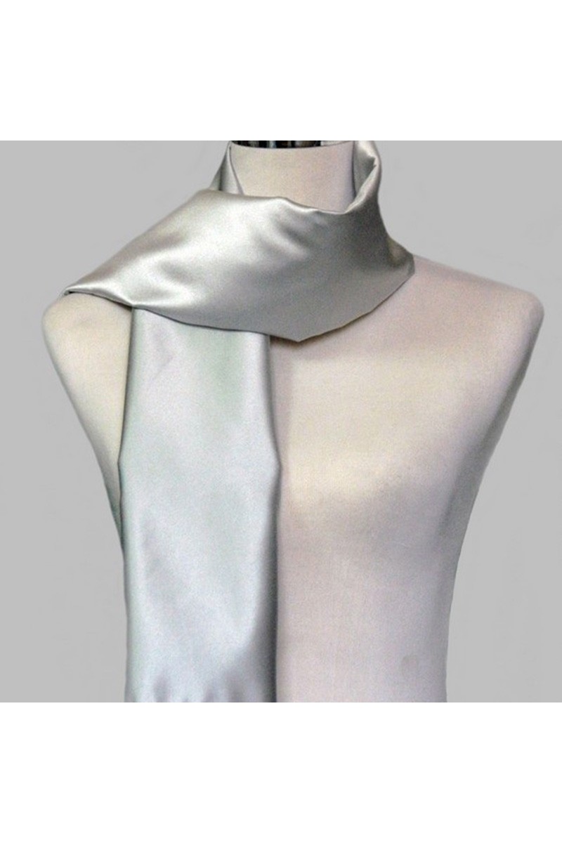 Little satin siver grey evening scarf - Ref ETOLE24 - 01