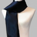 Blue black thick satin evening scarf - Ref ETOLE25 - 02