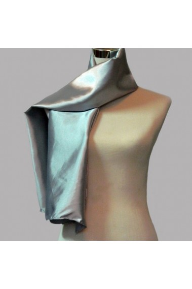 Cheap satin Grey silver evening scarf - ETOLE31 #1