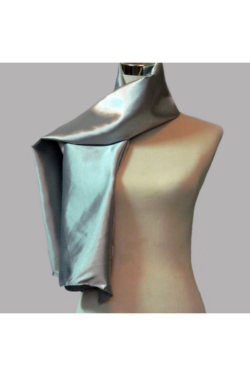 Cheap satin Grey silver evening scarf - Ref ETOLE31 - 01