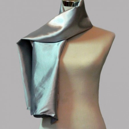 Cheap satin Grey silver evening scarf