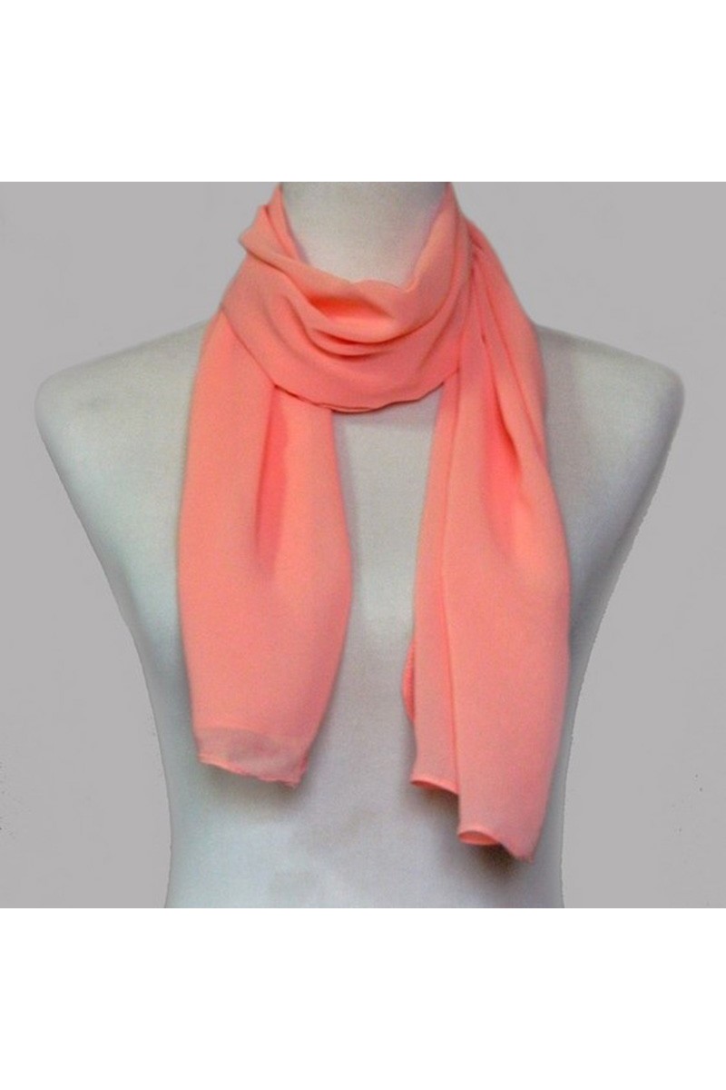 Watermelon red evening chiffon scarf - Ref ETOLE34 - 01