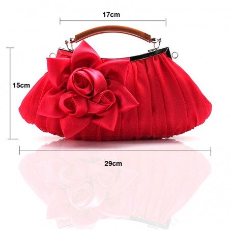 Pochette mariage rouge feu fleur