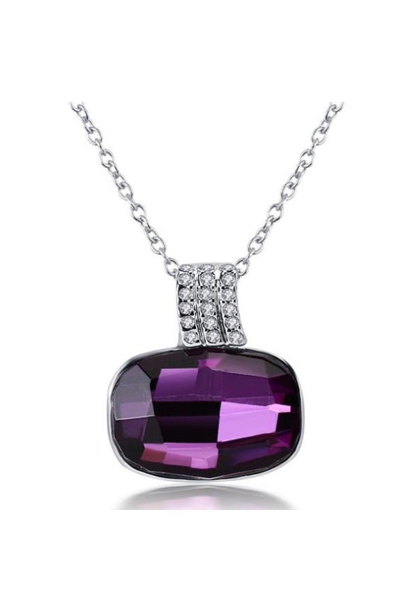 Affordable amethyst crystal necklace - Ref F073 - 01