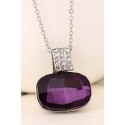 Collier chaine pierre violet amethyste - Ref F073 - 03