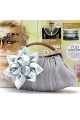 Satin flower silver clutch for wedding - Ref SAC301 - 03