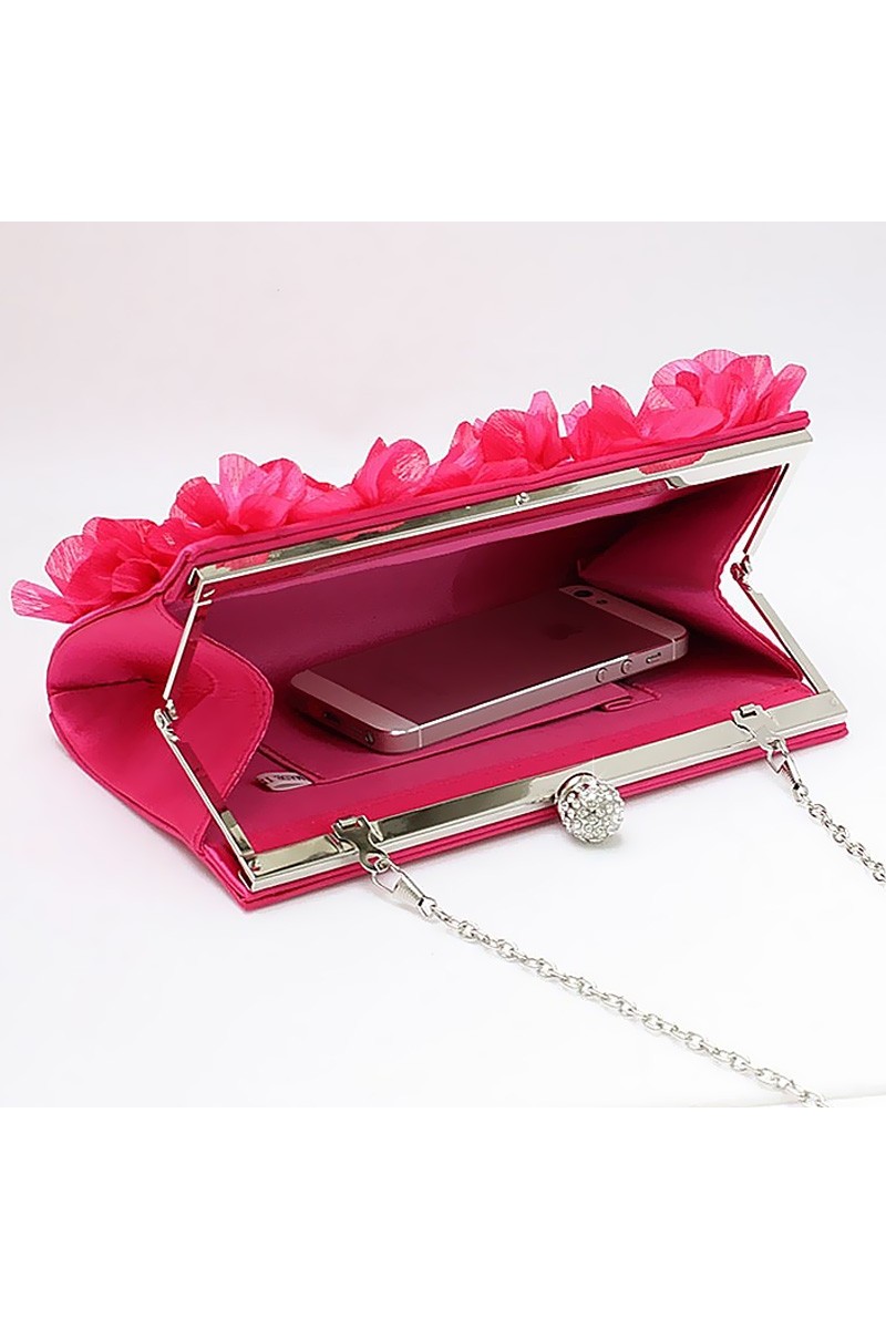 Trendy fashion fuchsia pink clutch bag