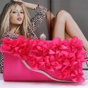 Pochette cérémonie fleur fuchsia - Ref SAC306 - 05