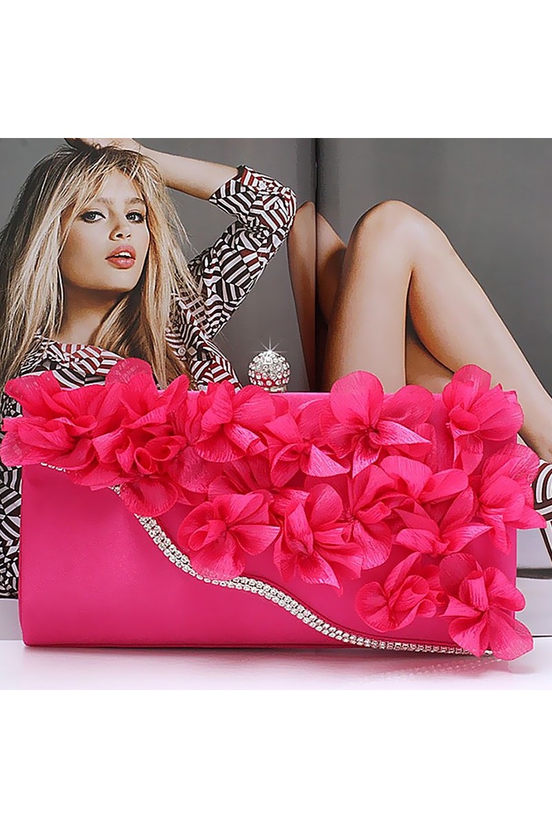 Trendy fashion fuchsia pink clutch bag