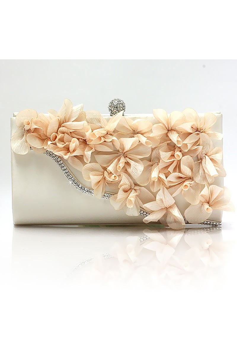 Sac à main fleur couleur abricot - Ref SAC309 - 01 Sac à main fleur couleur abricot - Ref SAC309 - 01