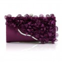 Best fashion flower dark purple clutch - Ref SAC311 - 02