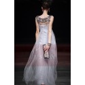 Vintage Grey Long Formal Dress in Soft Tulle - Ref L101 - 03