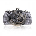 Crystal silver grey clutch evening bag - Ref SAC338 - 02