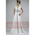 Longue robe blanche de soirée Cléopâtre - Ref L104 - 02