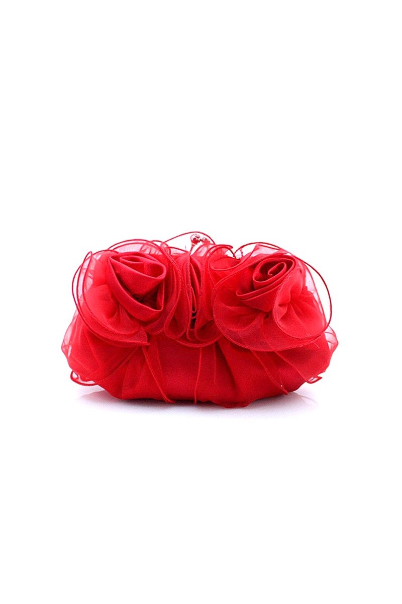 Joli sac à main soirée rouge feu - Ref SAC358 - 01