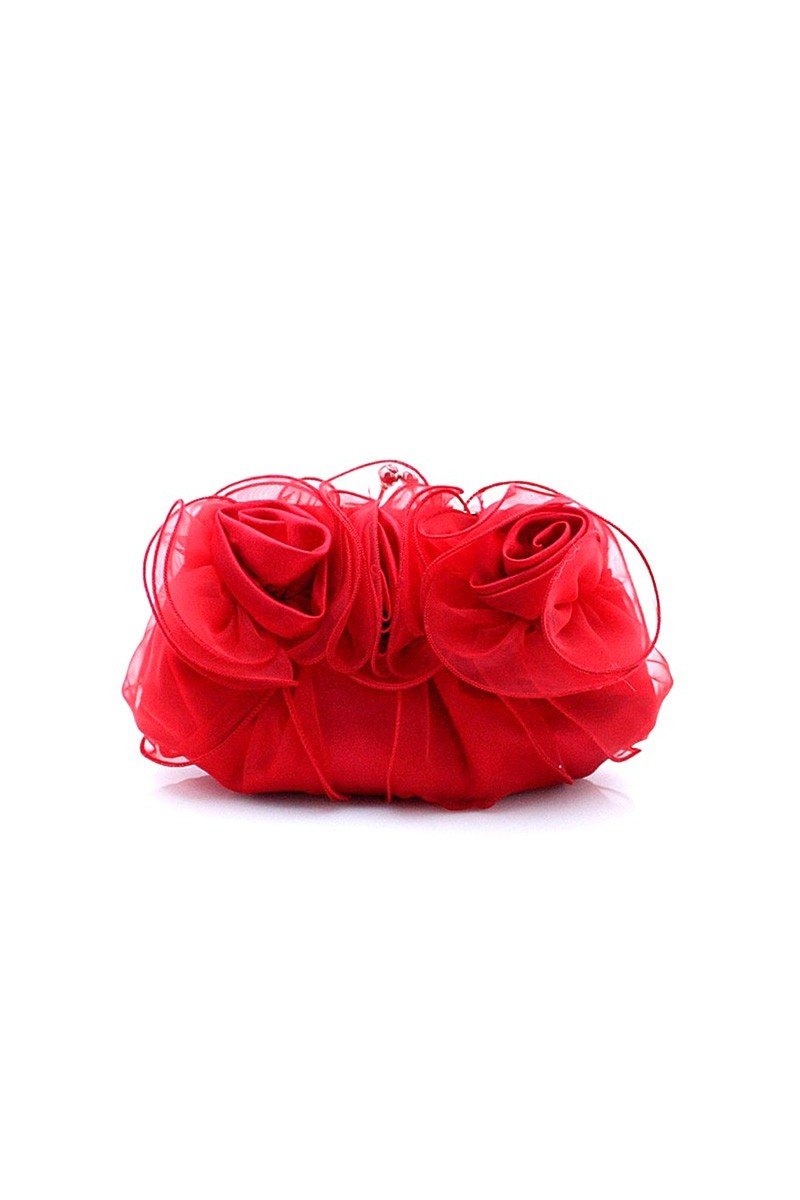 Stylish flower red designer clutch bag - Ref SAC358 - 01