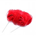 Stylish flower red designer clutch bag - Ref SAC358 - 03