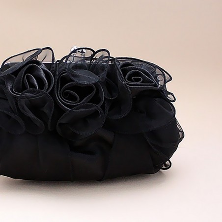 Pretty Flower small black evening bag