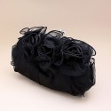 Pochette soirée femme noir fleurs - Ref SAC360 - 03