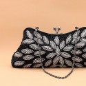 Black evening clutch with small strap - Ref SAC374 - 02