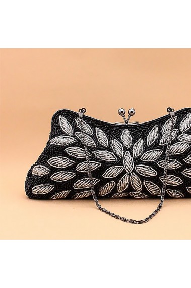 Black evening clutch with small strap - SAC374 #1