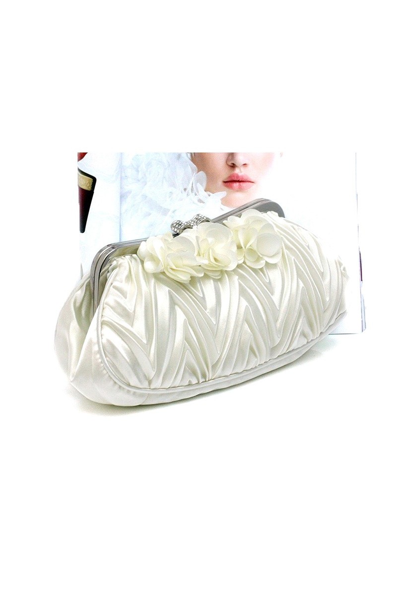 Affordable flower off white clutch bag - Ref SAC381 - 01