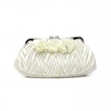 Affordable flower off white clutch bag - Ref SAC381 - 03