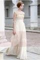 Elegant Ivory Long Evening Dress With Rhinestone Grid - Ref L107 - 02