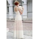 Elegant Ivory Long Evening Dress With Rhinestone Grid - Ref L107 - 03