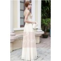 Elegant Ivory Long Evening Dress With Rhinestone Grid - Ref L107 - 04