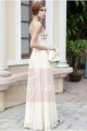 Elegant Ivory Long Evening Dress With Rhinestone Grid - Ref L107 - 04
