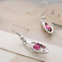 Boucles d'oreilles pierre rose - Ref B043 - 03