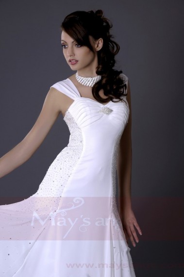 Chic White Long Formal Dress For your Wedding Ceremony - L109 #1