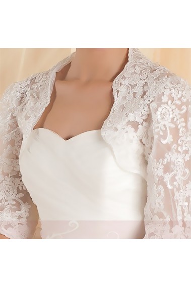 Wedding white lace bolero 3/4 sleeve - BOL059 #1