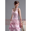 robe de cocktail rose douceur en taffetas - Ref C099 - 02