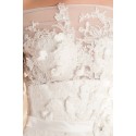 robe de mariage avec manches dentelle et fleures - Ref M346 - 03