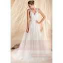 robe de mariée dentelle chic blanc ou blanc casse - Ref M347 - 03
