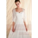Sweetheart Neckline Lace Wedding Dress With Long Open Sleeve - Ref M349 - 02