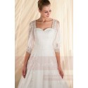 Sweetheart Neckline Lace Wedding Dress With Long Open Sleeve - Ref M349 - 06