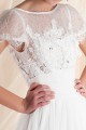 robe de mariée dentelle manche courte style deesse grecque mousseline - Ref M351 - 03