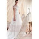 robe de mariée dentelle manche courte style deesse grecque mousseline - Ref M351 - 04