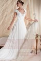 robes de mariée dentelle mousseline avec manche décolleté V - Ref M352 - 03