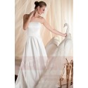 robe mariage bustier simple blanche en satin pas cher - Ref M354 - 02