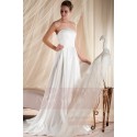 robe mariage bustier simple blanche en satin pas cher - Ref M354 - 03