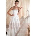 robe mariage bustier simple blanche en satin pas cher - Ref M354 - 04